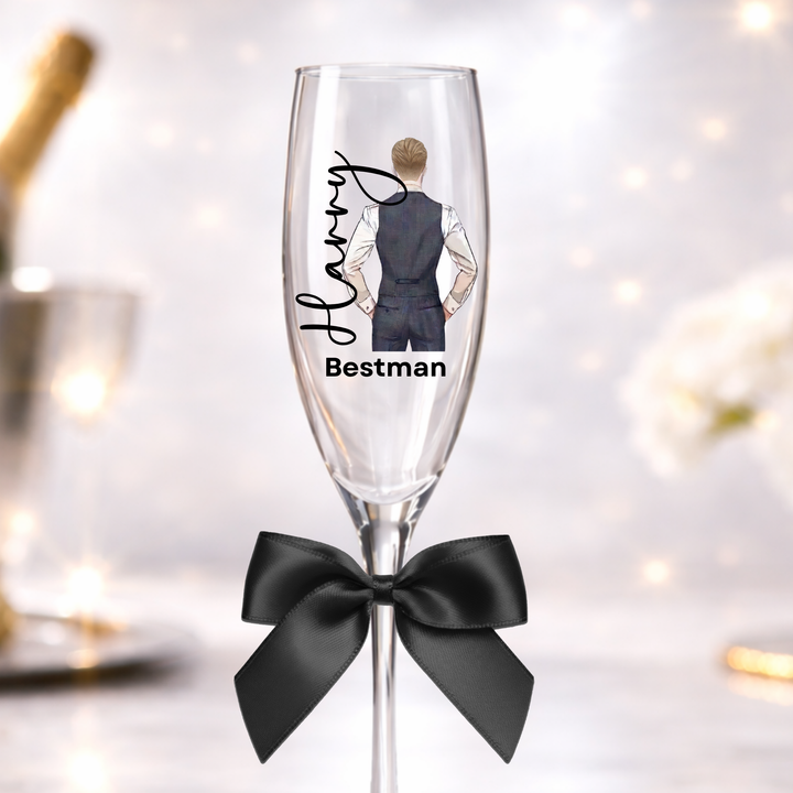 UV DTF decal - Groomsmen - grey suspender outfit