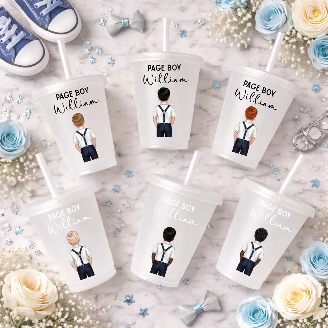 UV DTF decal - Page boy - navy - suspender outfit