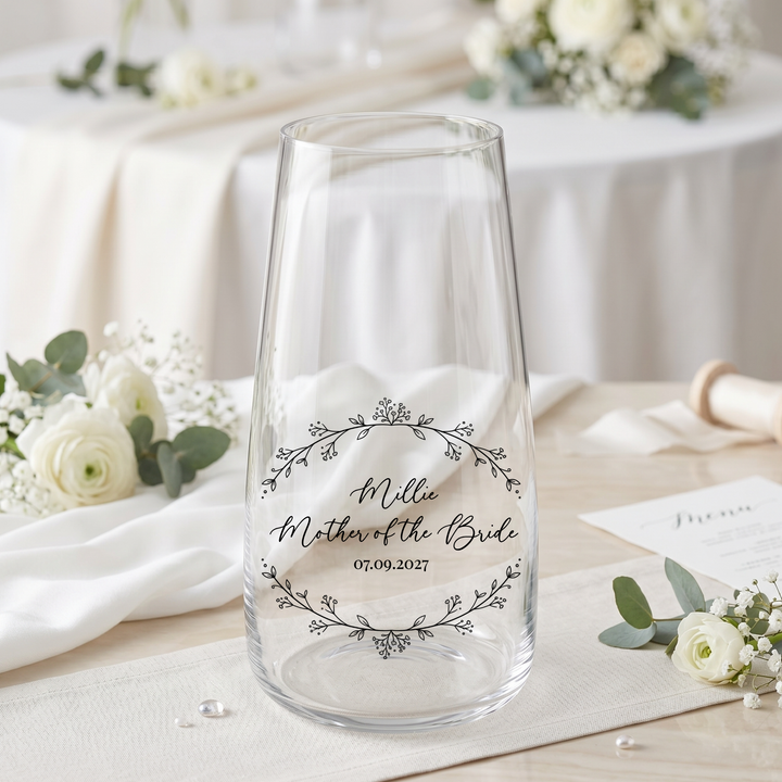 Wedding UV DTF decal - personalised - Bride - Vase candle uv dtf decal tiny flower