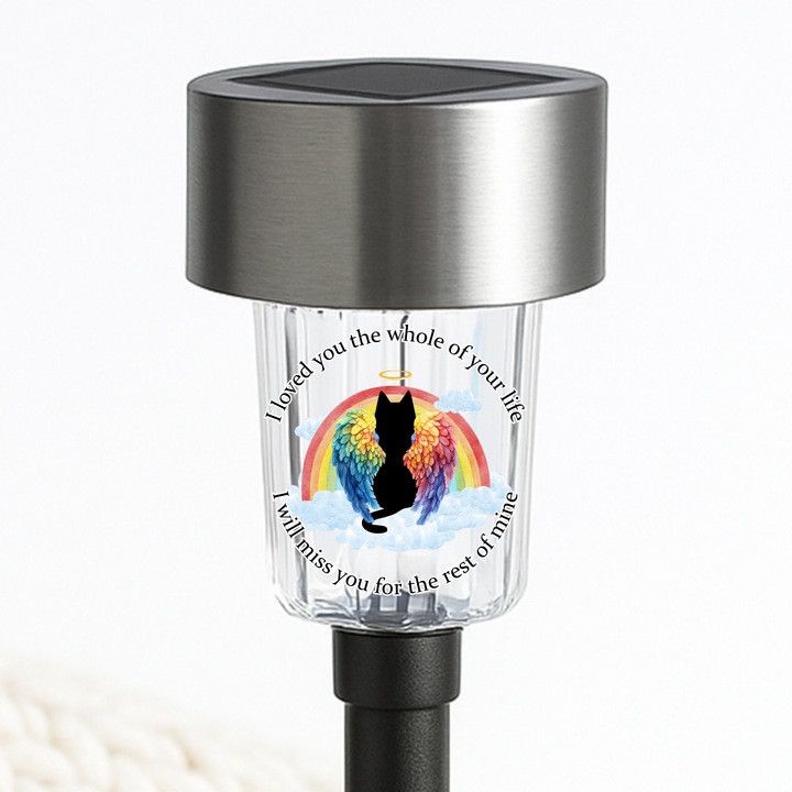 Pet cat rainbow Memorial UV DTF decal- loves you the whole of your life