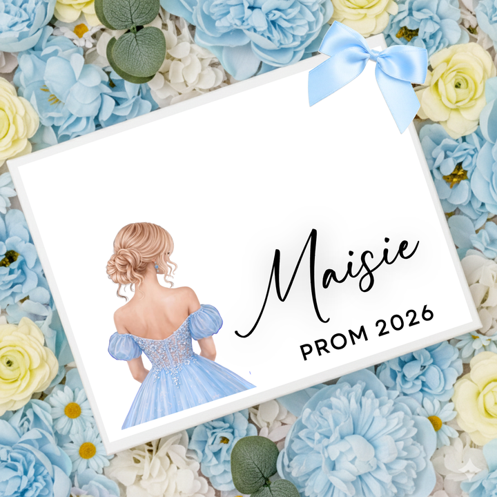 Sticker decal - prom bun light blue - pastel blue for Magnetic topper box