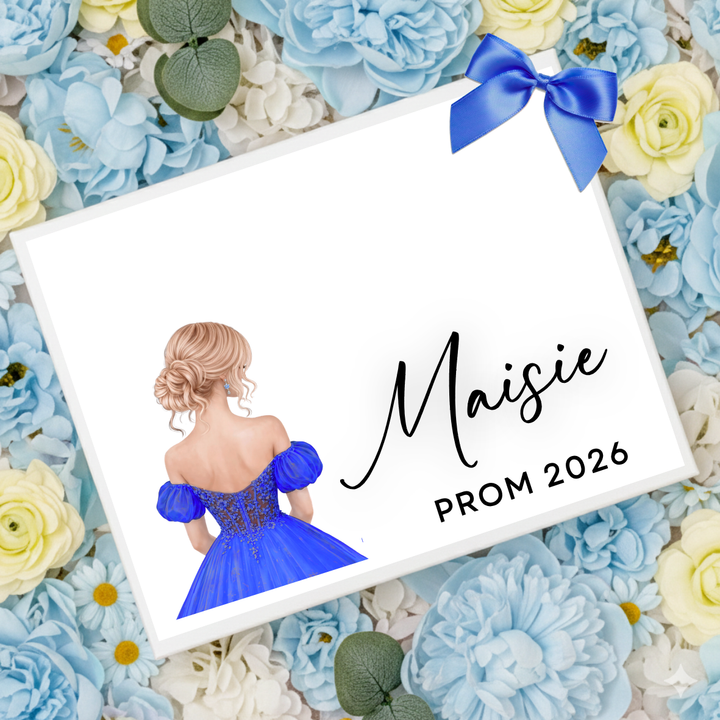 Sticker decal - prom bun royal blue - for Magnetic topper box