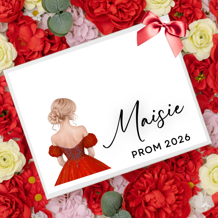 Sticker decal - prom bun red - for Magnetic topper box