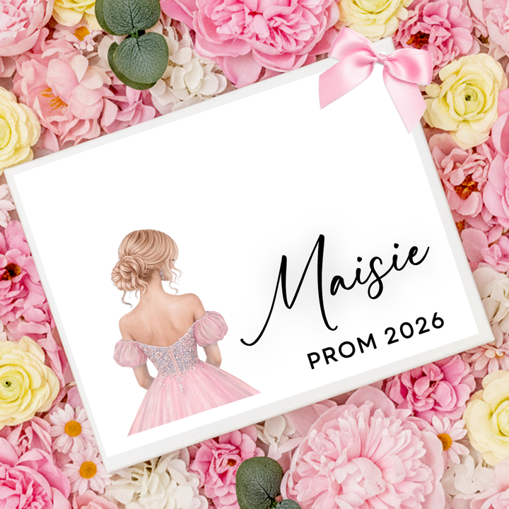 Sticker decal - prom bun light pink - for Magnetic topper box