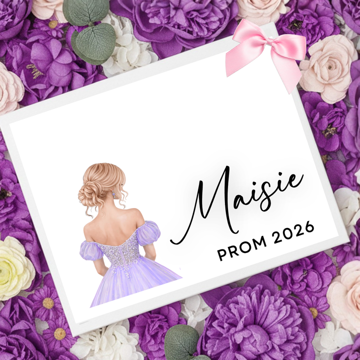 Sticker decal - prom bun lilac - for Magnetic topper box