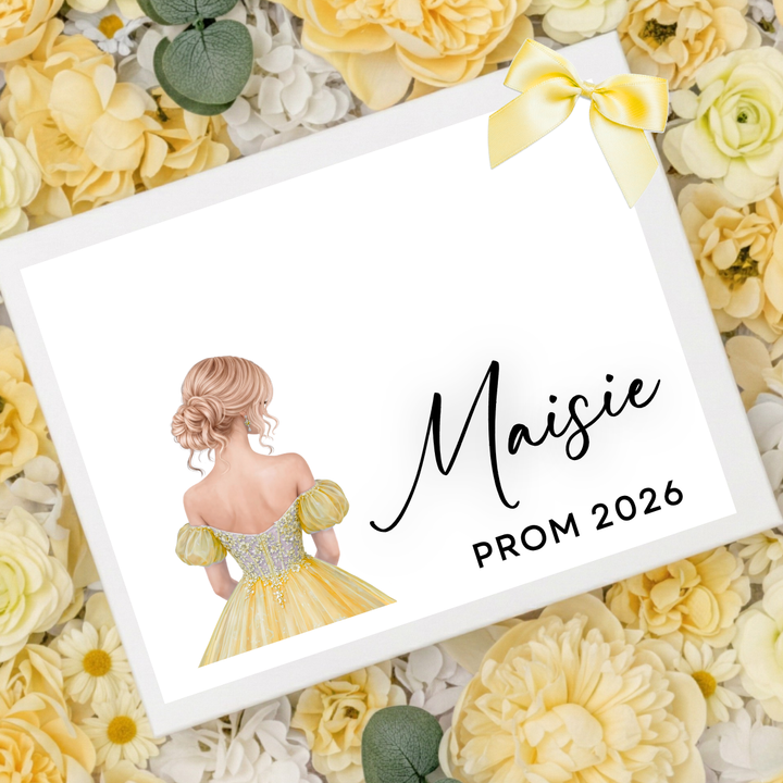 Sticker decal - prom bun lemon yellow - for Magnetic topper box