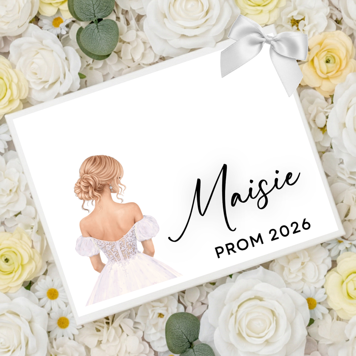 Sticker decal - prom bun white - for Magnetic topper box