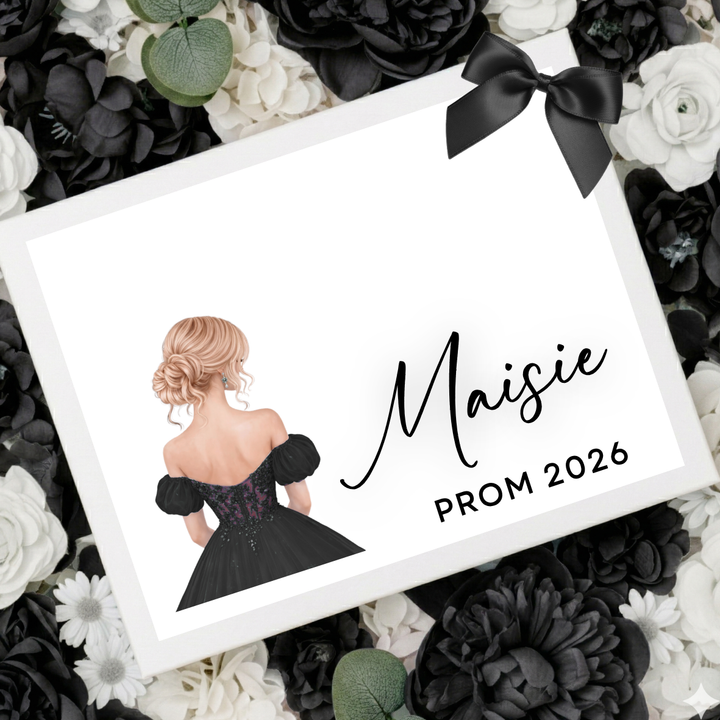 Sticker decal - prom bun black - for Magnetic topper box
