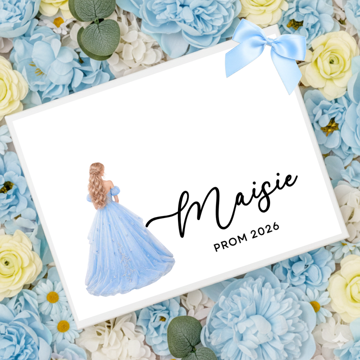 Sticker decal - prom loose braid light blue - for Magnetic topper box