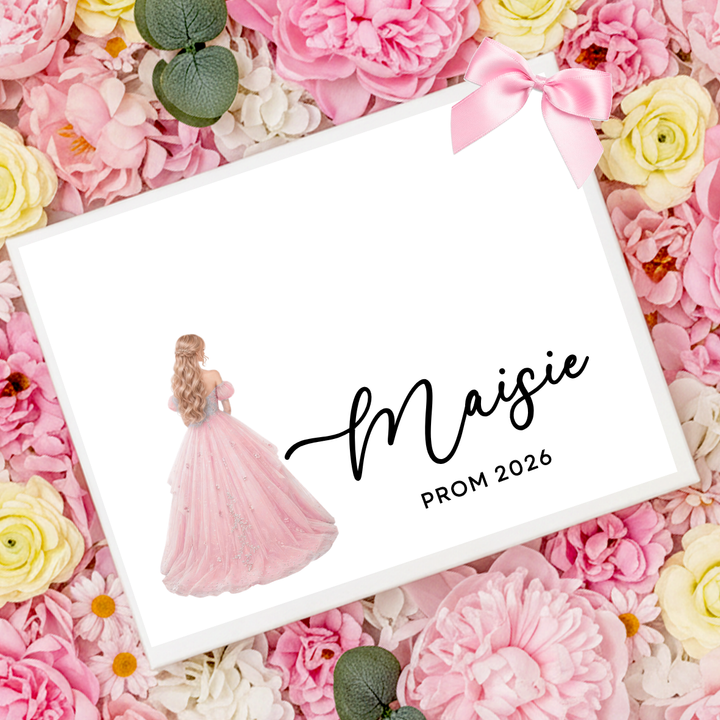 Sticker decal - prom loose braid pastel pink - for Magnetic topper box