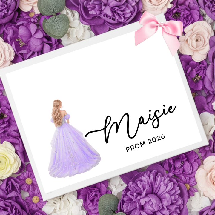 Sticker decal - prom loose braid lilac - for Magnetic topper box