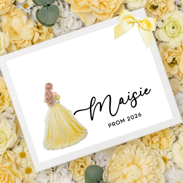 Sticker decal - prom loose braid lemon yellow - for Magnetic topper box