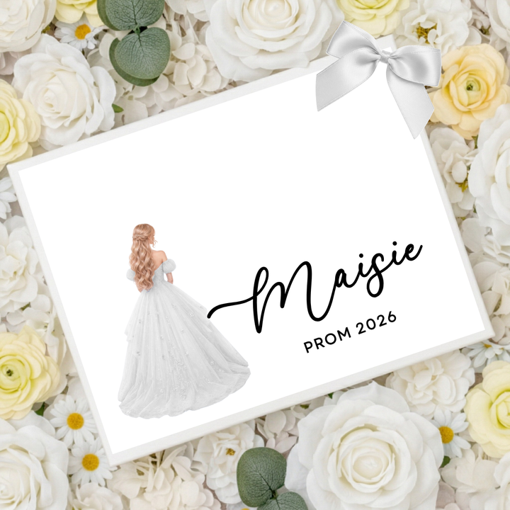 Sticker decal - prom loose braid white - for Magnetic topper box