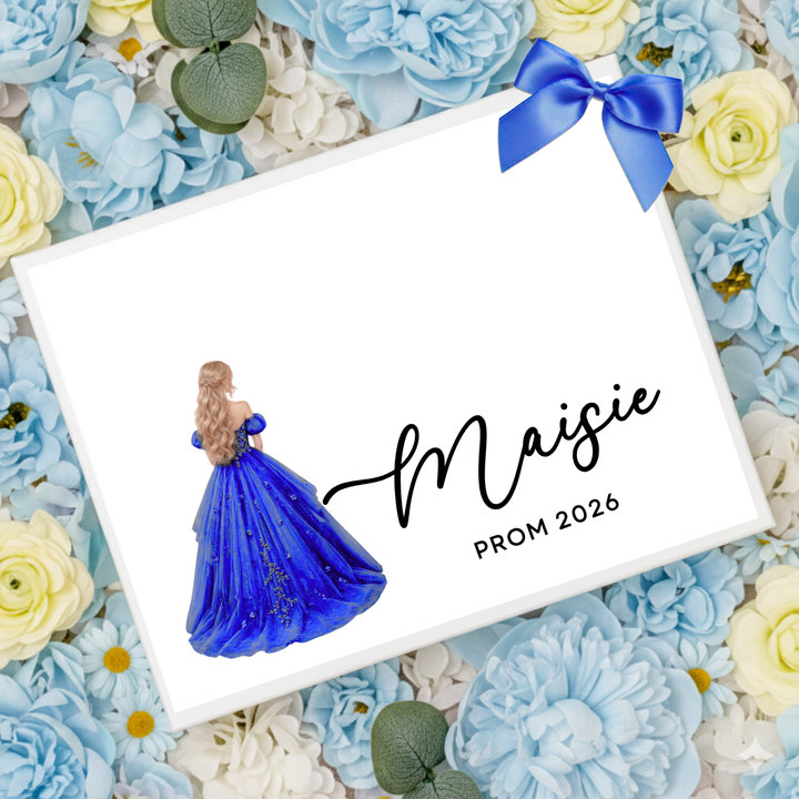 Sticker decal - prom loose braid royal blue - for Magnetic topper box