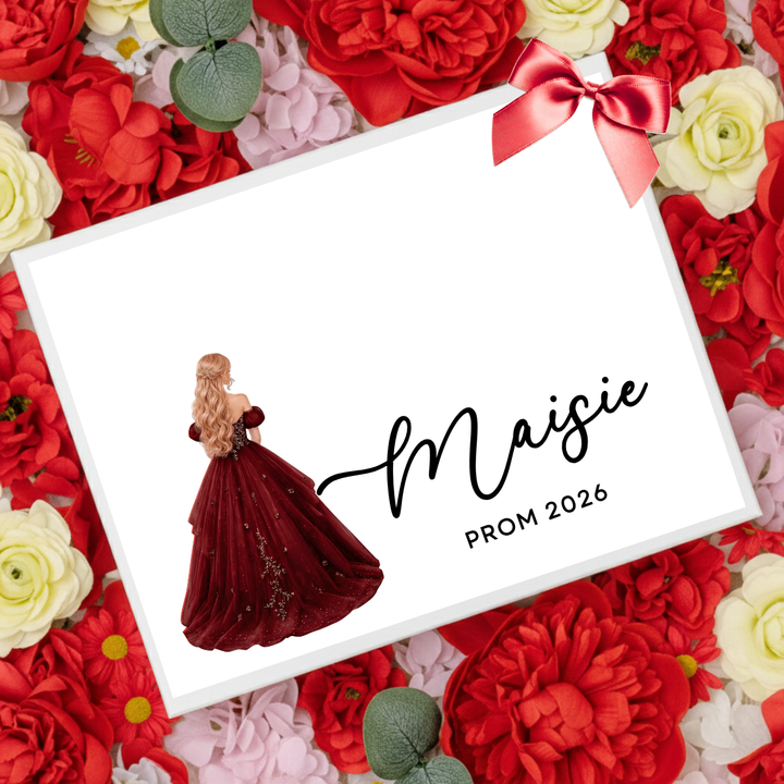 Sticker decal - prom loose braid burgundy - for Magnetic topper box