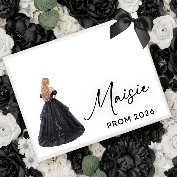 Sticker decal - prom loose braid black - for Magnetic topper box
