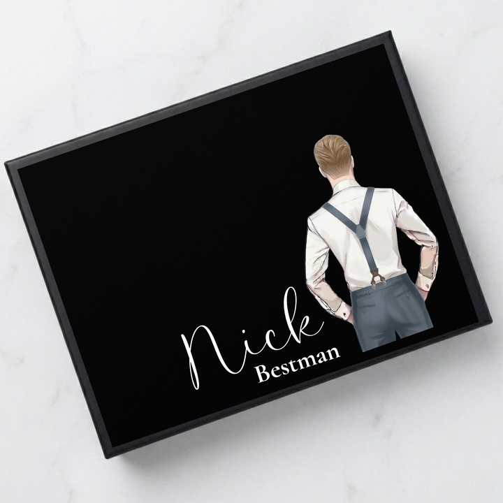 Sticker decal - Groomsmen - dark grey - suspender - for Magnetic topper box