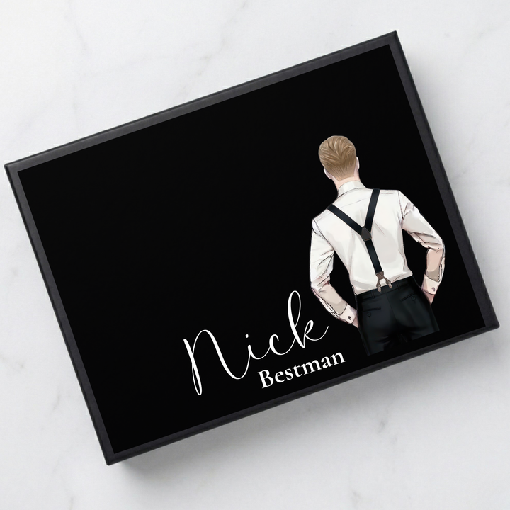 Sticker decal - Groomsmen - black - suspender - for Magnetic topper box