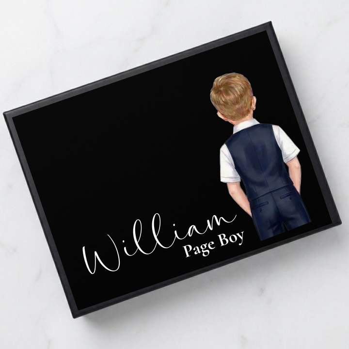 Sticker decal - Page boy - navy - suit - for Magnetic topper box