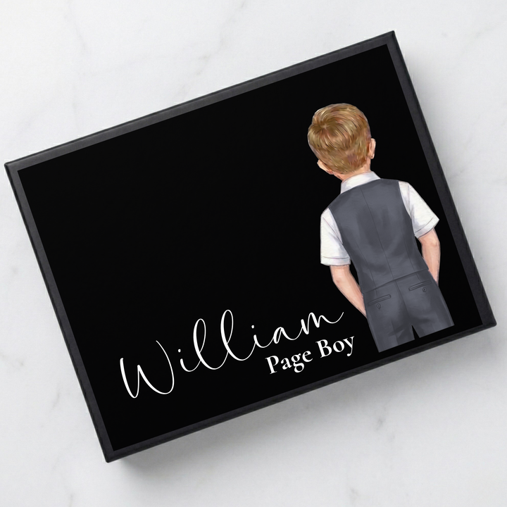 Sticker decal - Page boy - dark grey - suit - for Magnetic topper box