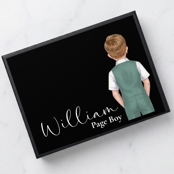 Sticker decal - Page boy - teal - suit - for Magnetic topper box