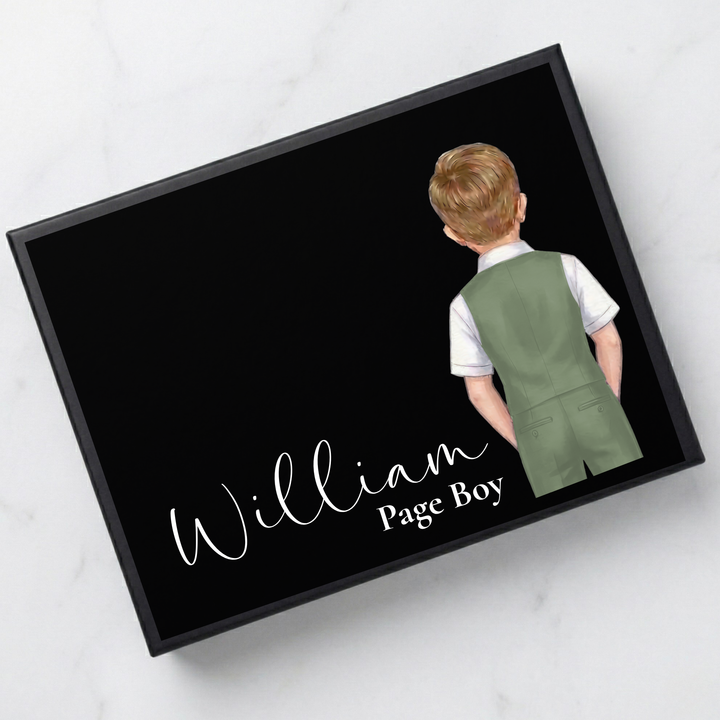 Sticker decal - Page boy - sage green - suit - for Magnetic topper box