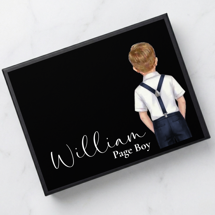 Sticker decal - Page boy - navy - suspender - for Magnetic topper box