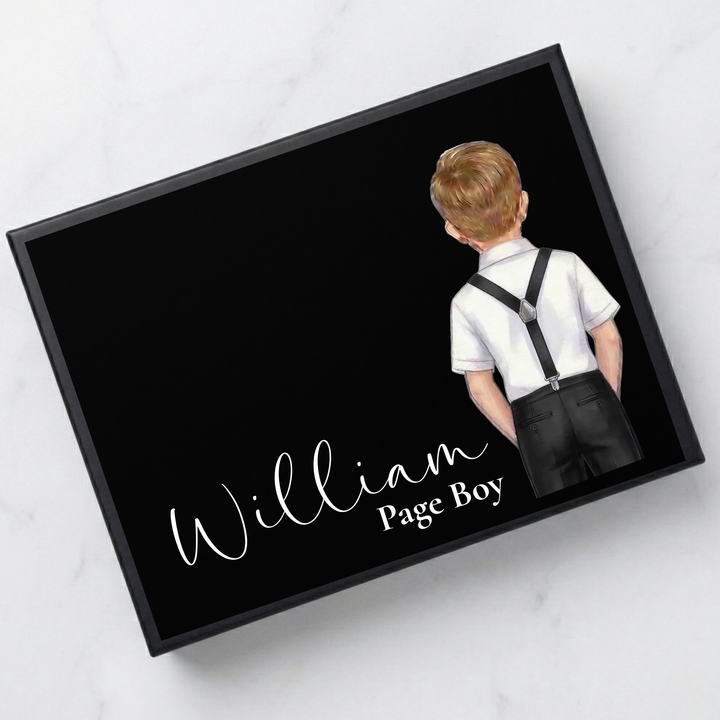 Sticker decal - Page boy - black - suspender - for Magnetic topper box