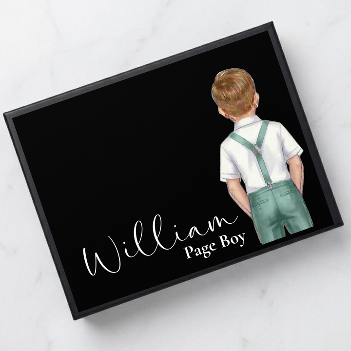 Sticker decal - Page boy - teal - suspender - for Magnetic topper box