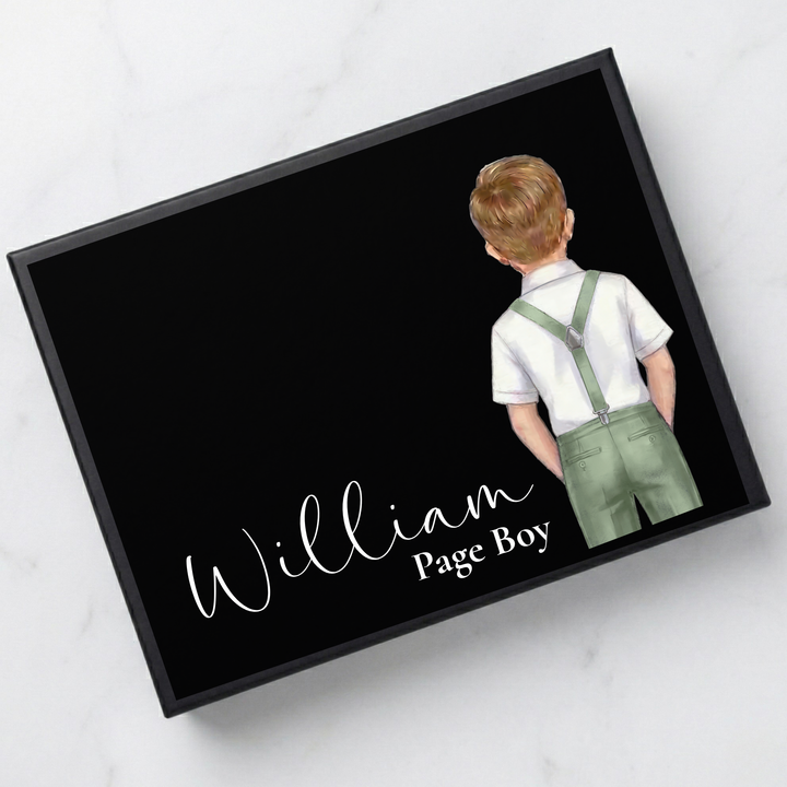 Sticker decal - Page boy - sage green - suspender - for Magnetic topper box