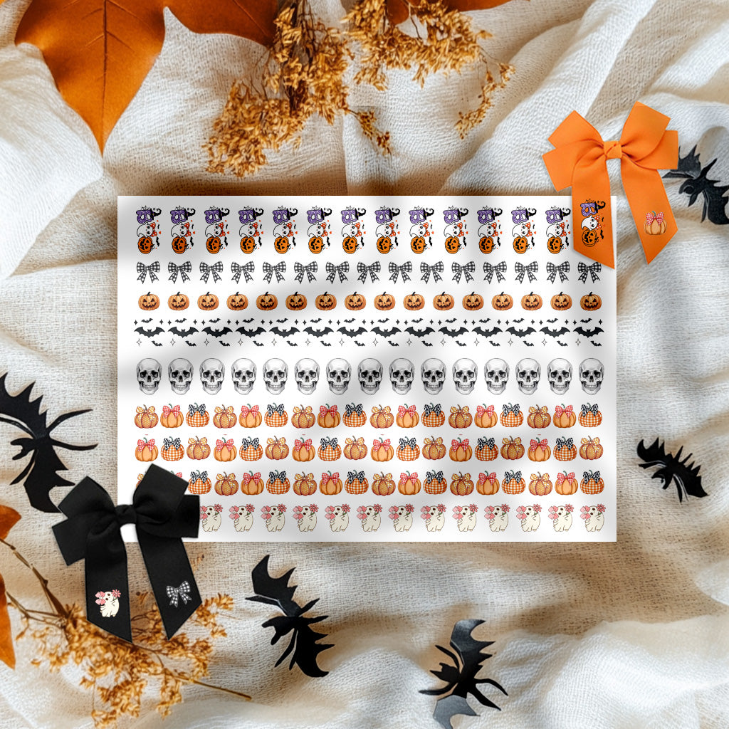 Halloween theme - DTF hair bow transfer A4 sheet