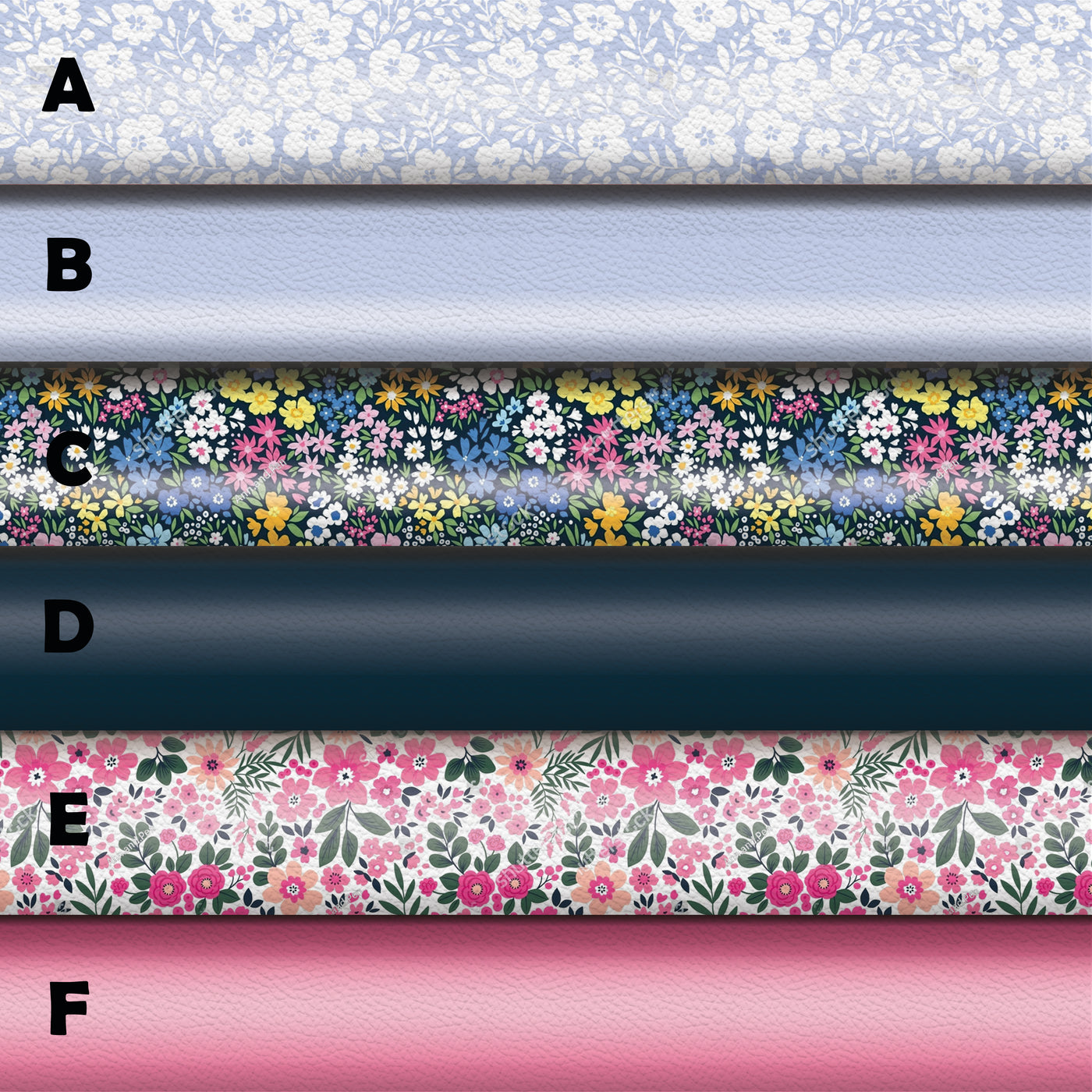 Ditsy flower cute floral - Pu Leather vinyl - canvas - choose Fabric material Sheets