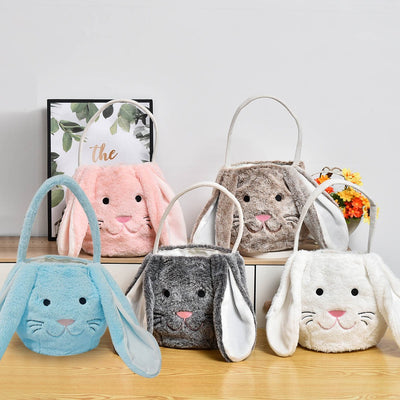 Fluffy bunny easter basket - Plain