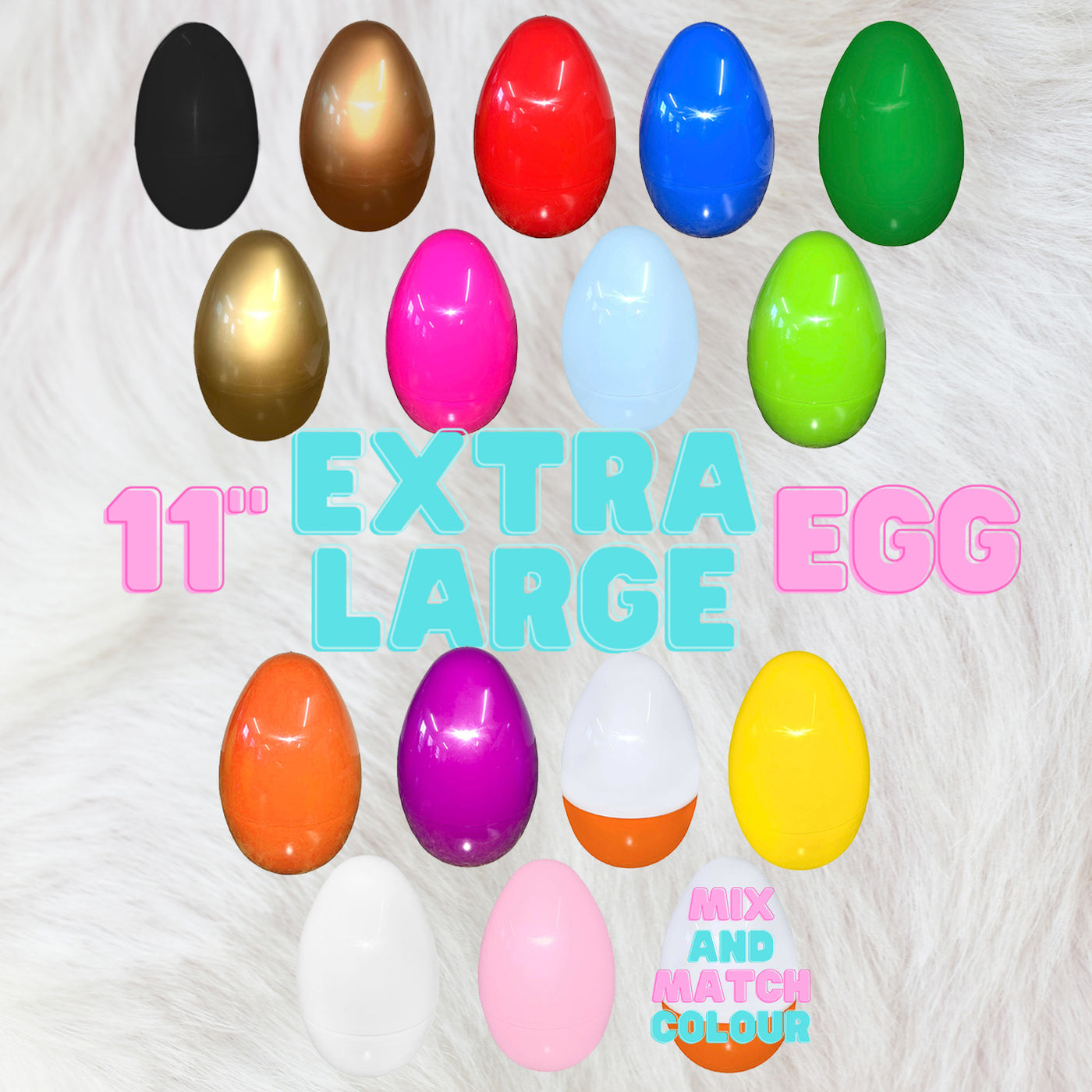 Extra Large Plastic egg fillable - Mix and match colour