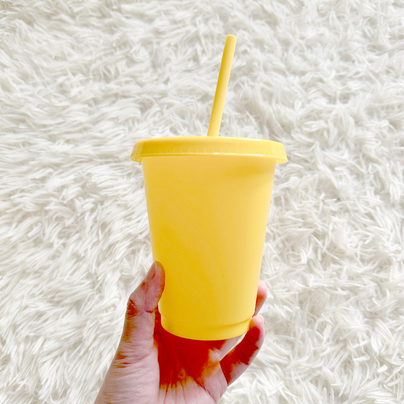 Yellow solid 16oz - 470ml Cold Cups