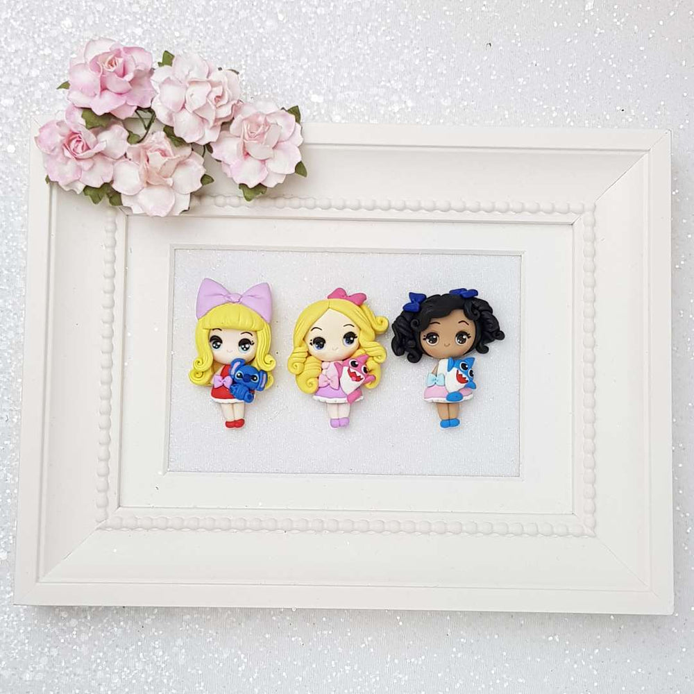 Girl and Her Pet - Embellishment Clay Bow Centre - Big Eyes - Crafty Mood