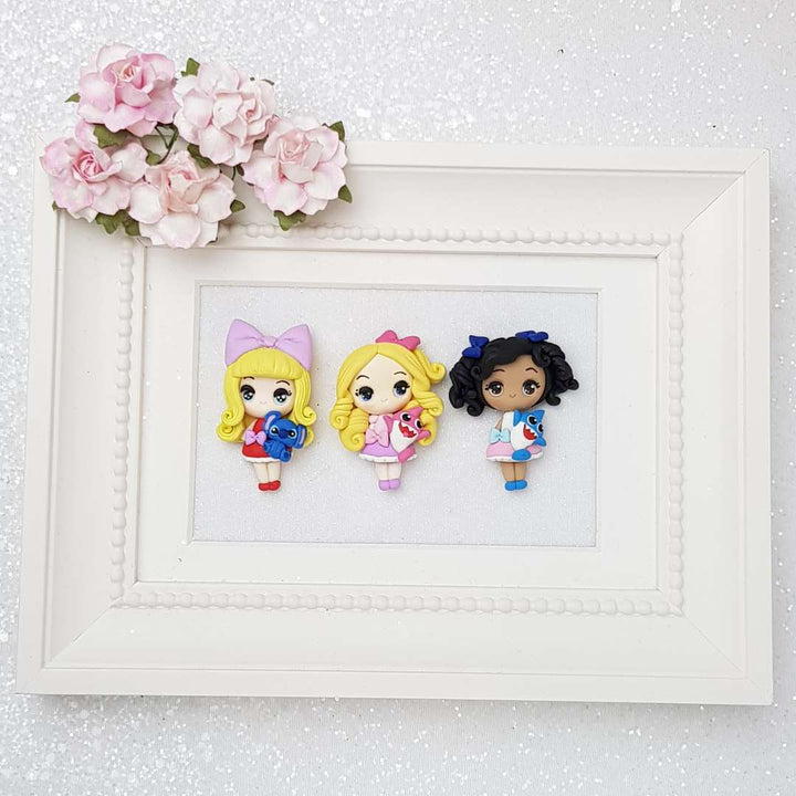 Girl and Her Pet - Embellishment Clay Bow Centre - Big Eyes - Crafty Mood