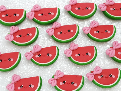 Clay Charm Embellishment - NEW Watermelon Bow - Crafty Mood