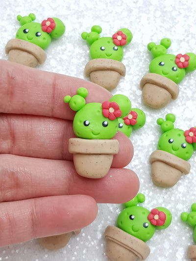 Clay Charm Embellishment - NEW Mini Cactus - Crafty Mood