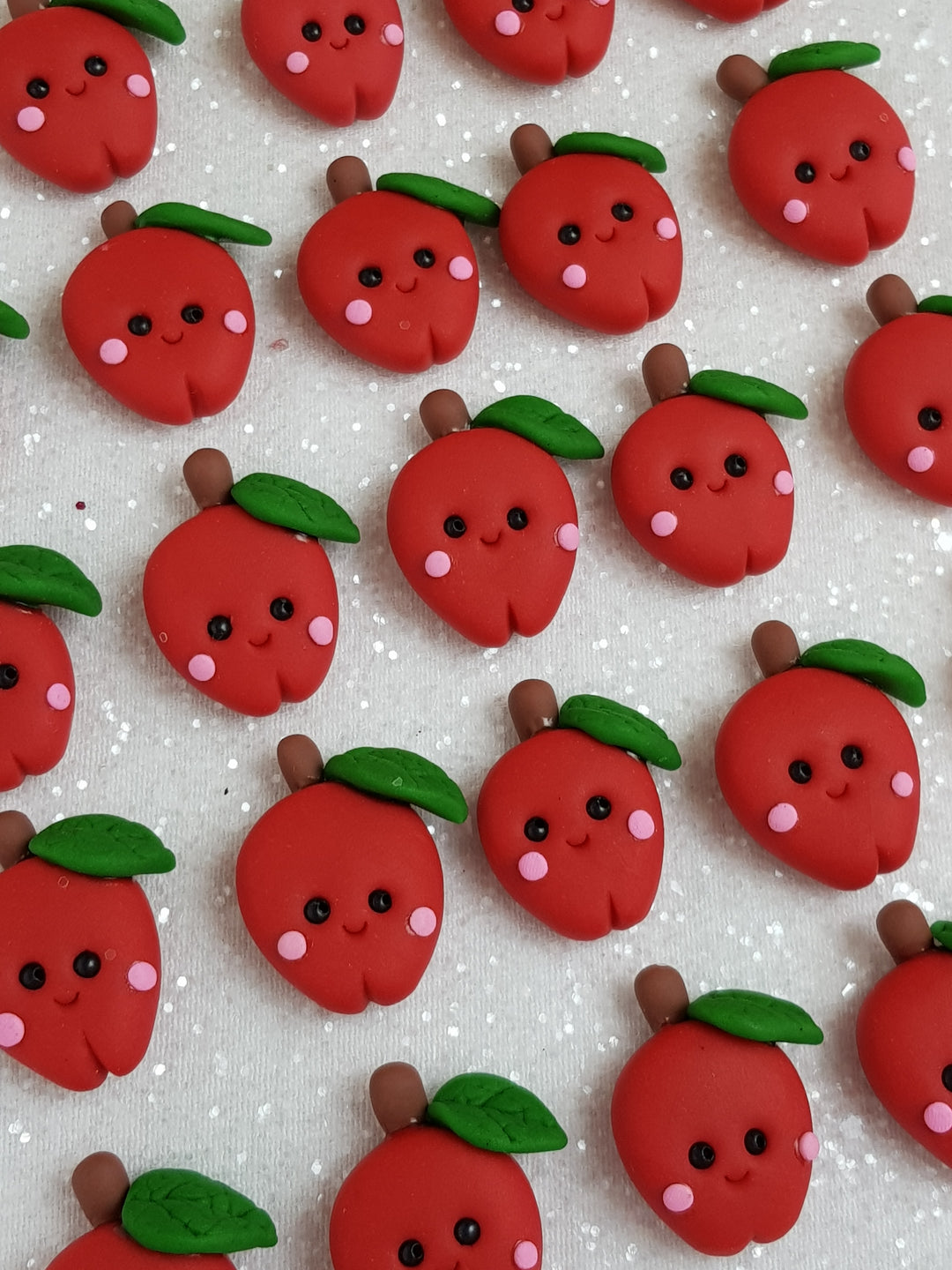 Clay Charm Embellishment - NEW APPLE - Crafty Mood