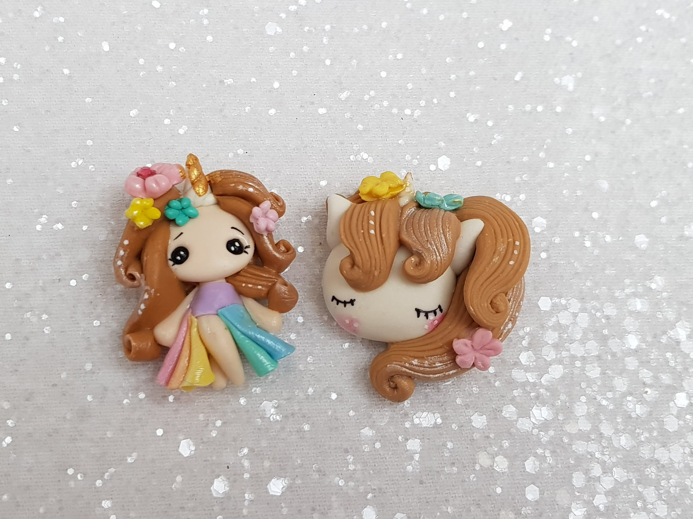 Clay Charm Embellishment - NEW B UNICORN GIRL/HEAD - Crafty Mood