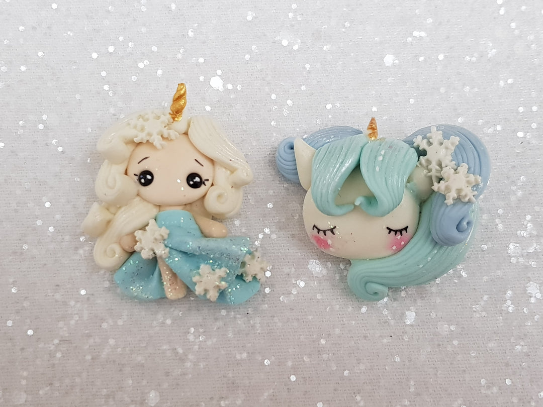 Clay Charm Embellishment - NEW E- SHIMMER UNICORN GIRL/HEAD - Crafty Mood