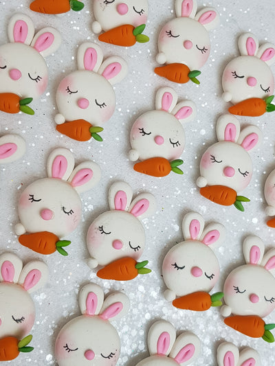 Clay Charm Embellishment - NEW BUNNY AND CARROT - Crafty Mood