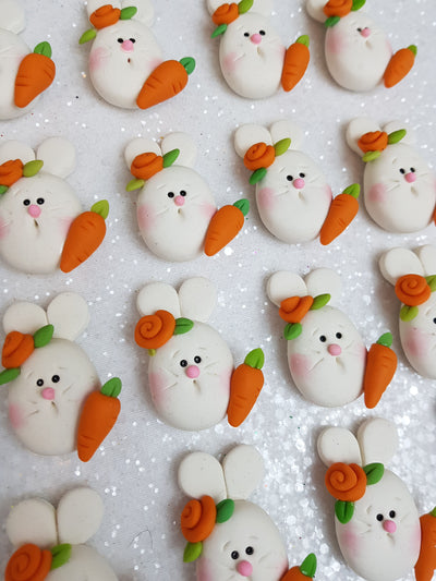 Clay Charm Embellishment - NEW BUNNY AND CARROT B - Crafty Mood