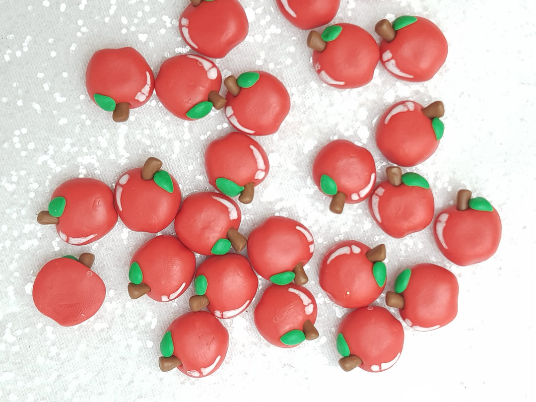 Clay Charm Embellishment - NEW APPLE - Crafty Mood