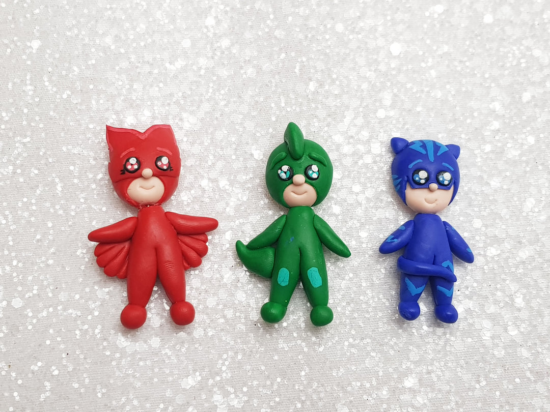 Clay Charm Embellishment - NEW SUPER HERO SET  OF 3 - Crafty Mood