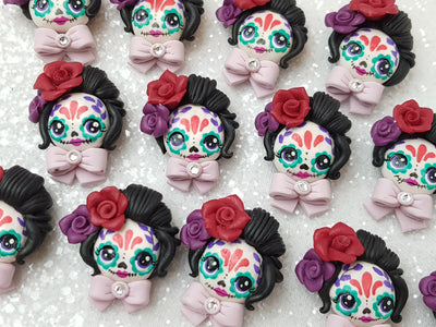 Clay Charm Embellishment - NEW Sugar Skull Halloween - Crafty Mood
