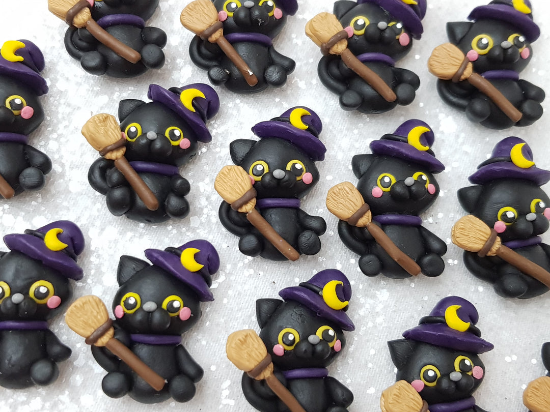 Clay Charm Embellishment - NEW Cat Halloween - Crafty Mood