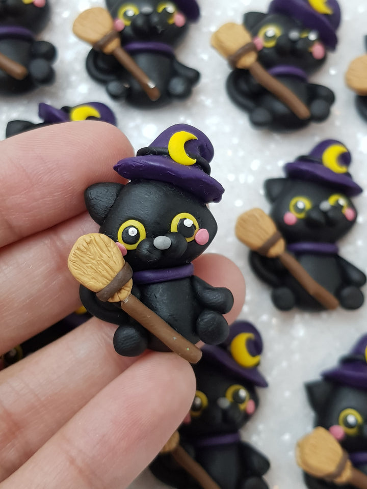 Clay Charm Embellishment - NEW Cat Halloween - Crafty Mood