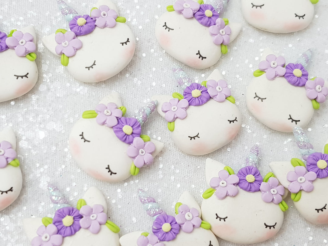 Clay Charm Embellishment - NEW Sleepy Unicorn Q - Crafty Mood